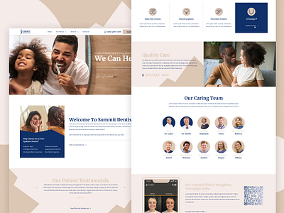 Summit Dentistry brand identity branding dental care figma illustration landingpage medical ux web design