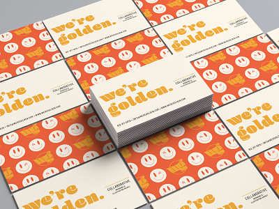 we're golden - business cards/pattern 60s 70s adobe illustrator branding concept design fun funky and fresh graphic design identity pattern typography