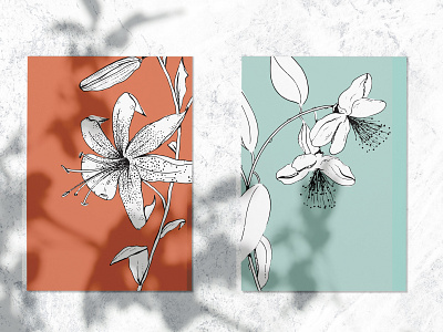 Inky Florals adobe illustrator design floral design florals illustration ipadpro postcards prints procreate vector
