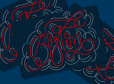 Boston || Postcard adobe illustrator boston concept design handlettering lettering lettering art postcard procreate stationery design type art typedesign typography vector vector lettering
