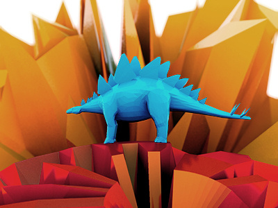 Stegosaurus 3d c4d colorado depth of field dino dinosaur low poly model stegosaurus super fresh