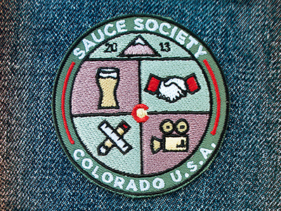 Sauce Society Patch badge beer circle colorado icon mountains patch