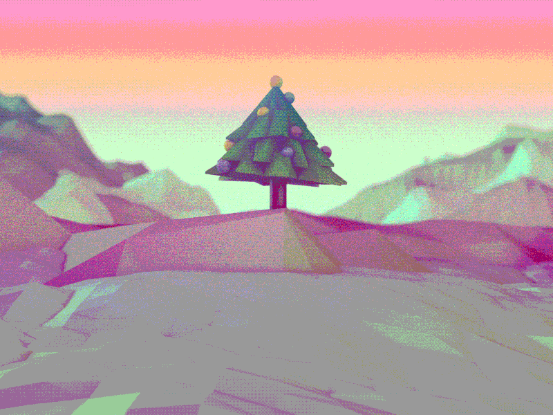 Christmas Geometree 3d c4d lowpoly nature render tree