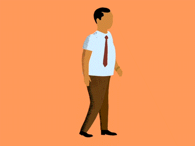 Village People 2d animation character gif loop walk cycle