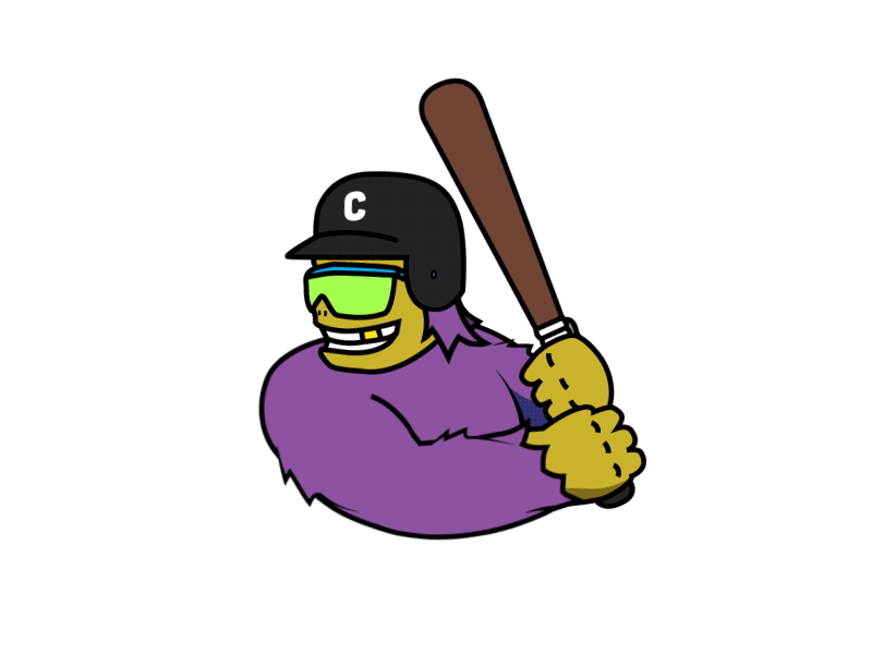 Batter Up Chaaarles baseball chaaarles gif illustration opening day purple yeti