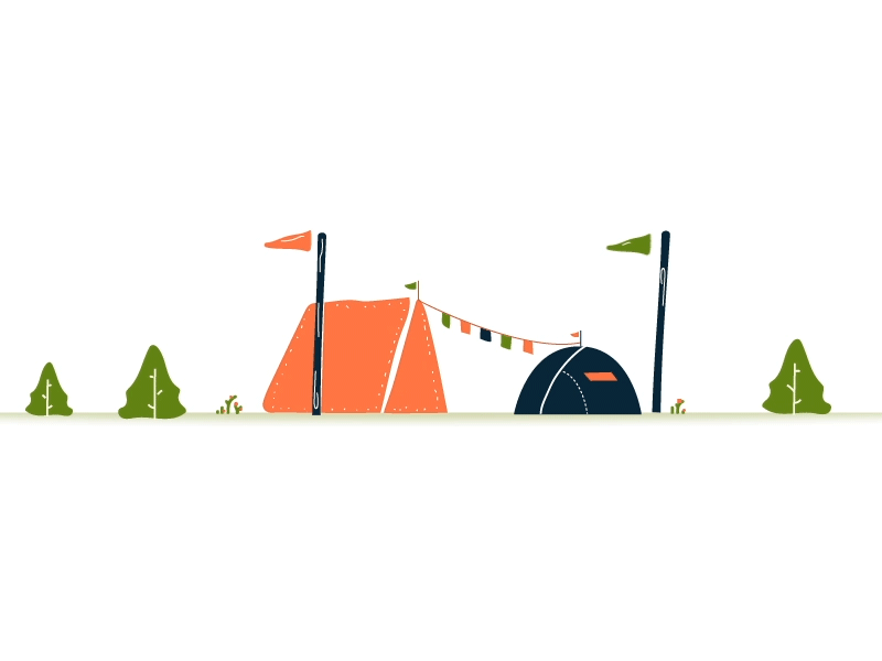 Invite - Campsite camping outdoors tent wedding invite