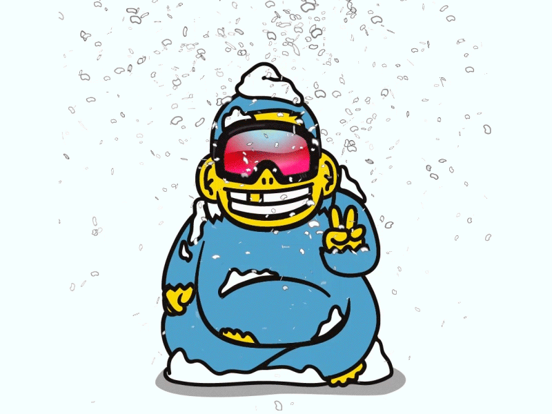 Snowy Chaaarles character design gif loop sasquatch snow yeti
