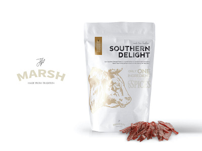 JP Marsh beef jerky branding cow food packaging southern