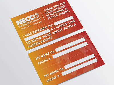 Necco Rip Card brand colors branding agency business card business card design business card mockup design agency family foster care gradient gradient background gradient color gradient print invite card invite card design necco non profit organization print design printing rip card