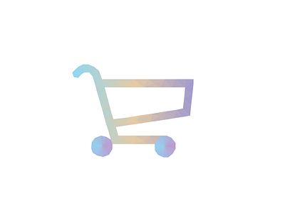 Rainbow Shopping Cart Icon cart clean color cute digitalart dreamy flat gradient icon illustration low poly lowpoly minimal pastel pastel color rainbow shopping shopping cart simple triangle