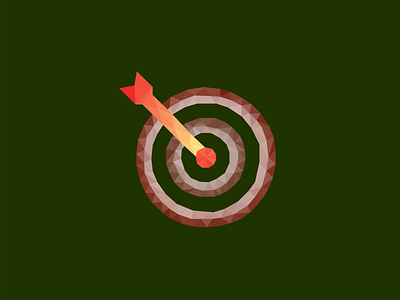 Low Poly Target Icon archery arrow bullseye camo flat goal gradient green icon icon design illustration indian logo low poly lowpoly mosaic raw rover target triangle