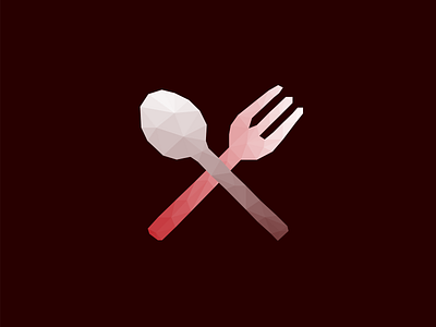 Low Poly Fork & Knife Icon catering cross culinary cutlery dining dinner dinnerware flat food fork gradient icon illustration knife low poly lowpoly tableware triangle utensil vector