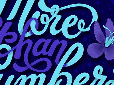 More than Numbers detail custom type design flourishes flowers ipad pro lettering lettering art letters ligatures procreate swashes type typography vibrant colors