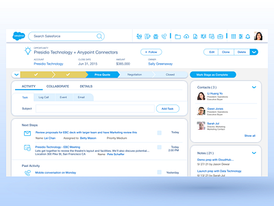 Salesforce Lightning CRM Redesign branding design ui