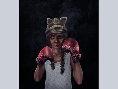 Badass Girl boxer ilustration