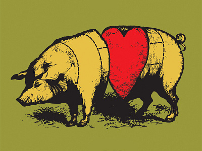 Love Pork apparel graphic design humor illustration tee shirt