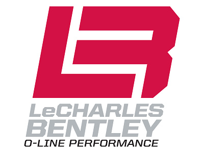 LB Stacked b gray l lecharles bentley lockup logo mark red vector