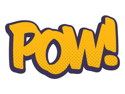POW! halftone identity logo typography vector