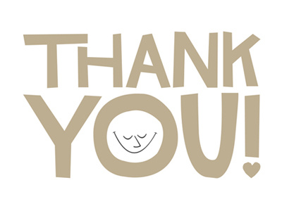 Thank You brown lettering smile type vector wmc fest