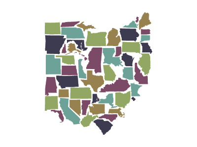 Stately Ohio map ohio states vector