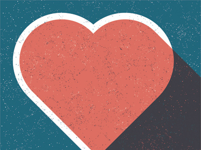 Have a heart. blue overprint red texture vector