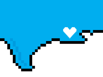 Game Not Over black blue heart longshot pixellated vector