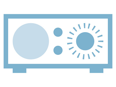 I can't live without my radio. blue icon illustration radio vector