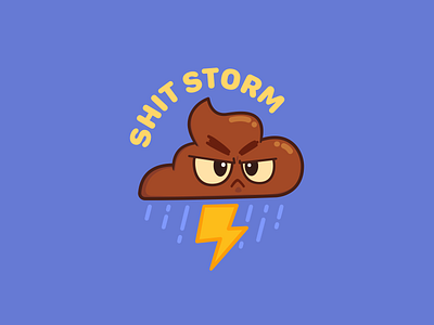 Shit Storm Sticker character design design emoji flat illustration sticker