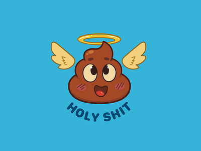 Holy Shit Sticker character design design emoji flat illustration