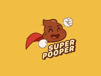 Super Pooper Sticker character design emoji hero illustration poo poop sticker super