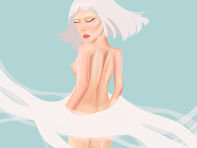 Bare art bare body colorful art digitnal girl girl character illustration illustrator simple