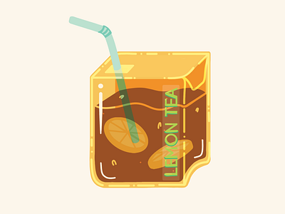 Lemon Tea art design drink graphic design illustration illustrator juice lemon lines simple