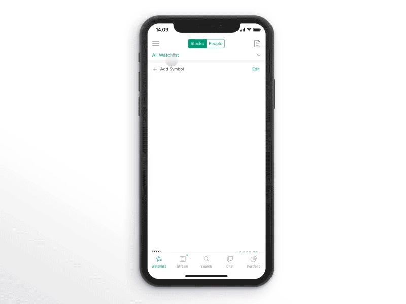 iPhone X - Buy Trading App buy chart design mobile saham sell stockbit swipe trading ui uiux ux