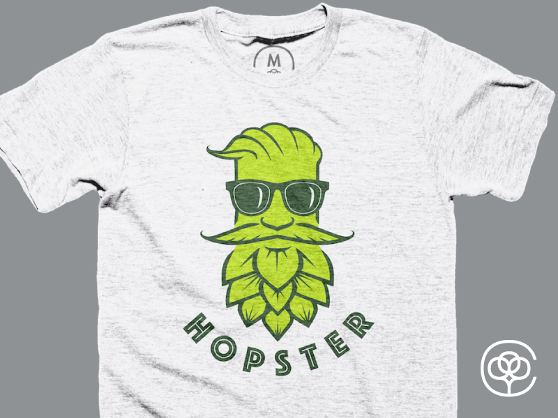 The Hopster logo design graphic design craft beer shirts cottonbureau brew beer tshirts