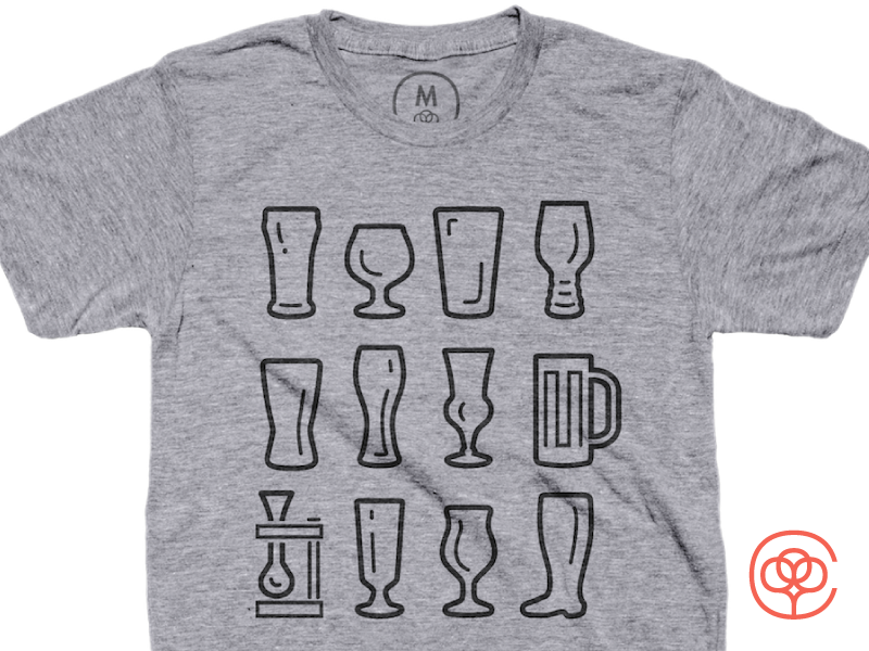 Glasswear icons graphic design brew beer glasses beer cottonbureau apparel tshirt craft beer