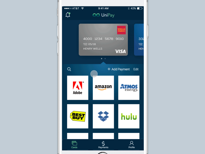 Unipay Viewing Payments animation interaction design ios mobile design motion graphics ux ux design