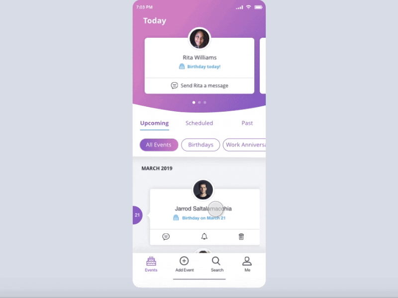 Evo - Scrolling ux interaction design animation ios design flinto