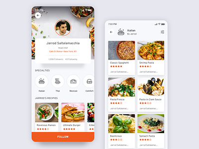 DailyUI 006 - Profile dailyui food food app interaction design ios profile page ui uidesign ux ux design