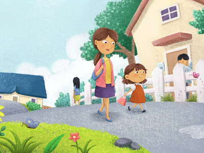 Walking with mama children book illustration childrens childrens book childrens illustration illustration