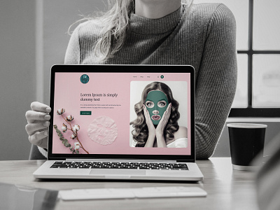 Filters are great, but glowing skin is better beauty design face sheet mask homepage illustration mockup webpage