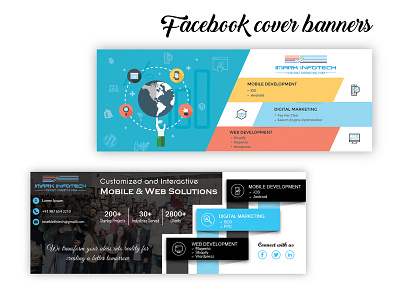 Facebook covers advertisement branding facebook banner illustration photoshop services socila media typography vector