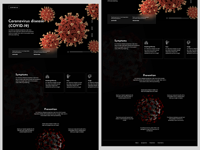 COVID-19 Awareness Landing page awareness corona coronavirus covid covid 19 dark theme ui dark ui dark website design landing page design landing page ui nepal ui ui concept ui design uiuxdesign web design web design