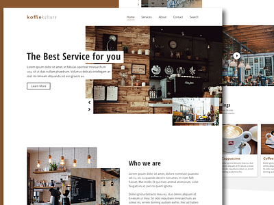 KoffieKulture cafe web concept concept grid layouts ui design web design web design