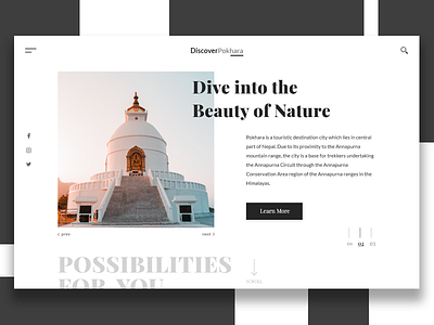 DiscoverPokhara concept design grid layouts travel ui ui design web concept web design web design