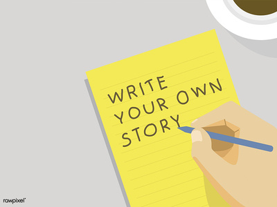 Write Your Own Story design drawn graphic hand idea illustration inspiration motivation quote story vector