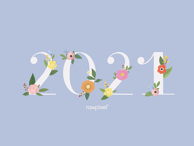 Colorful Flowers Vector Set beautiful blue calendar ui cute design floral flower graphic happy new year illustration template typography vector