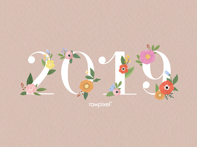 Colorful Flowers Vector Set beautiful calendar 2019 calendar design cute design flower flowers graphic illustration typography vector