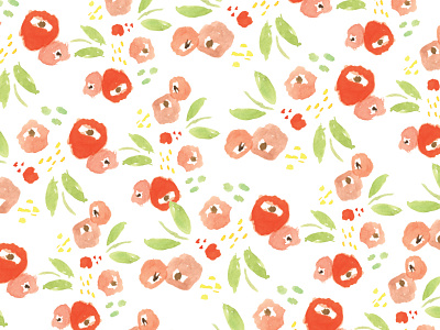 Poppies & Posies Pattern florals pattern seamless pattern watercolor