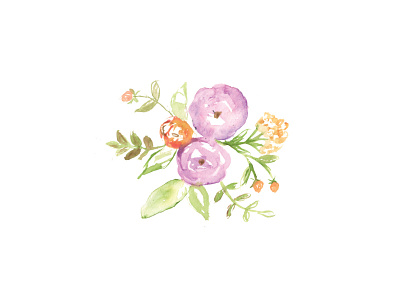 Watercolor Floral Sketches feminine design floral watercolor watercolor florals wedding design