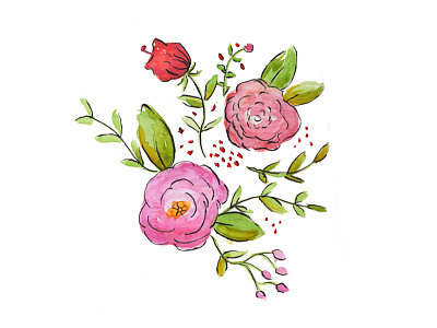 Jar Cakery Custom Florals bakery branding feminine design floral watercolor watercolor florals